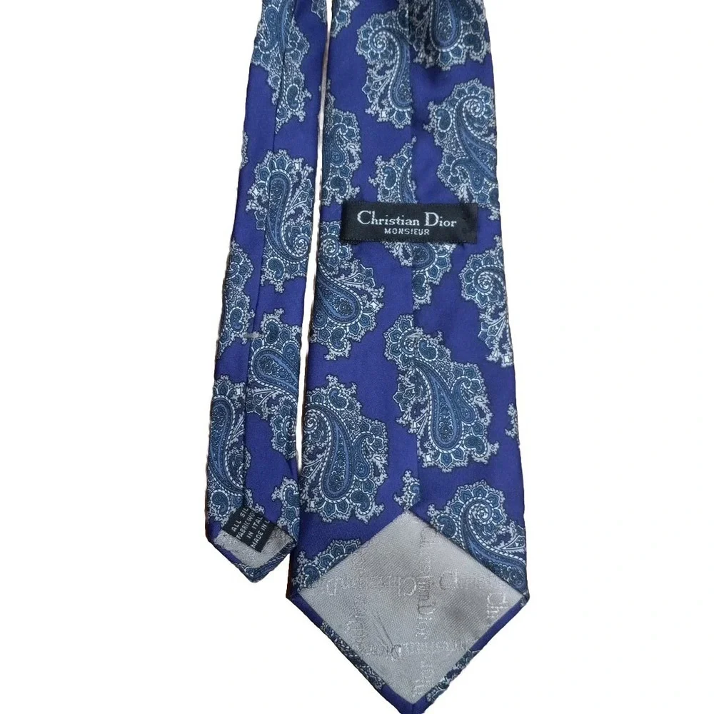 CHRISTIAN DIOR Monsieur Silk Necktie Purple Made in USA 54